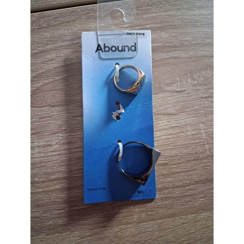 Abound Mens 2 Piece Ring Set Gold Silver Tone Signet Geometric Nordstrom M/L New
